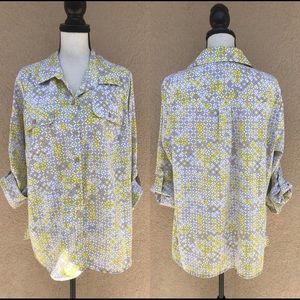 ELEMENTZ Women Button Down Top Shirt Sz 2X Blouse